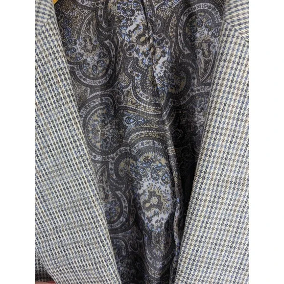 LAUREN Ralph Lauren Men's Houndstooth Sport Coat Silk Wool Jacket Sz 42L Paisley - Picture 3 of 15